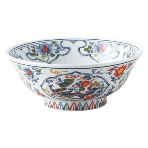 057-E027 間取竜 6.8高台丼 φ21.2×8.3(cm)