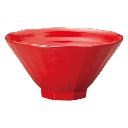 072-A502 赤 八角6.3丼 φ19×9.7(cm)