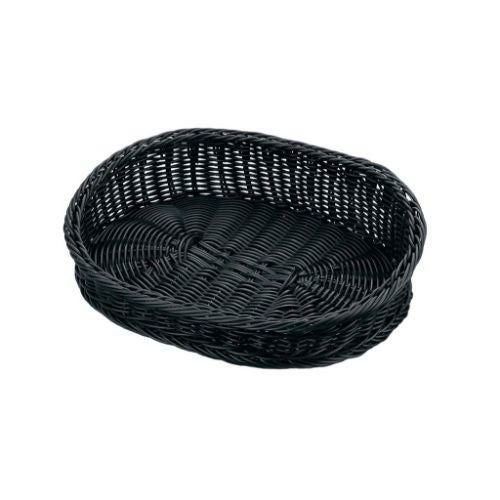 PPラタン 小判型フードバスケット/40型 ブラック VB-946-BK