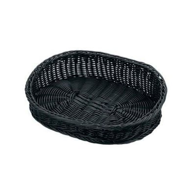 PPラタン 小判型フードバスケット/40型 ブラック VB-946-BK
