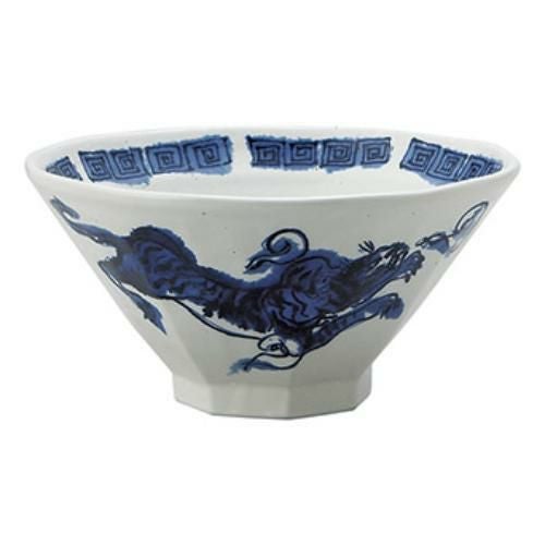 149-A503 龍虎青 八角7.0丼 φ22×11.4(cm)