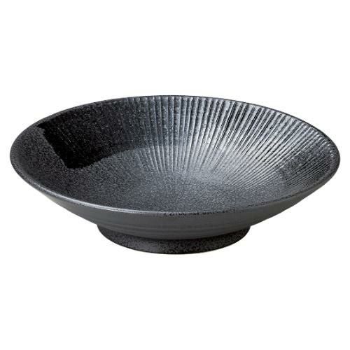親王用　玉台　黒塗り　No.210 240-0189 黒御影黒刷毛 千段 7.0めん鉢 φ21.4×5.2(cm)/業務用/新品