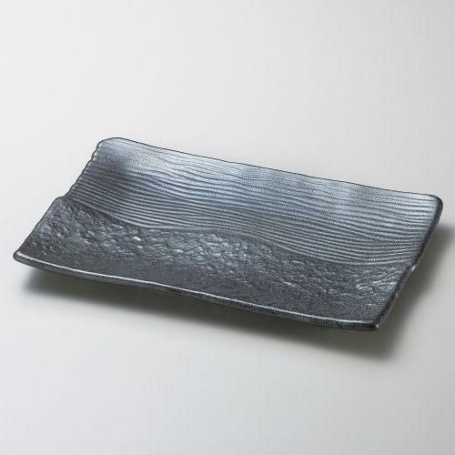 黒楽長角大皿 32.5×20.5×3cm 162-079