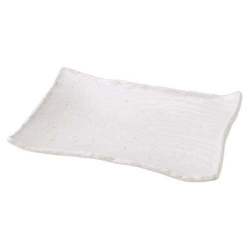 432-0039 白玉粉引 枯山水 角皿31cm 31×21×4(cm)