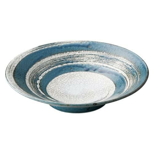 501-0183 うず刷毛貫入 紺ねず 9.0めん鉢 φ27×6.2(cm)