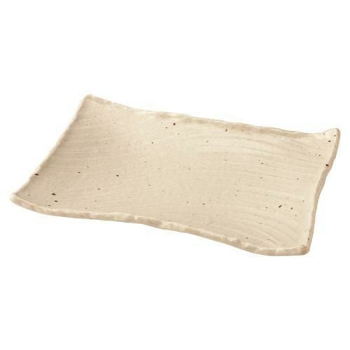 003-0039 窯変志野 枯山水 角皿31cm 31×21×4(cm)