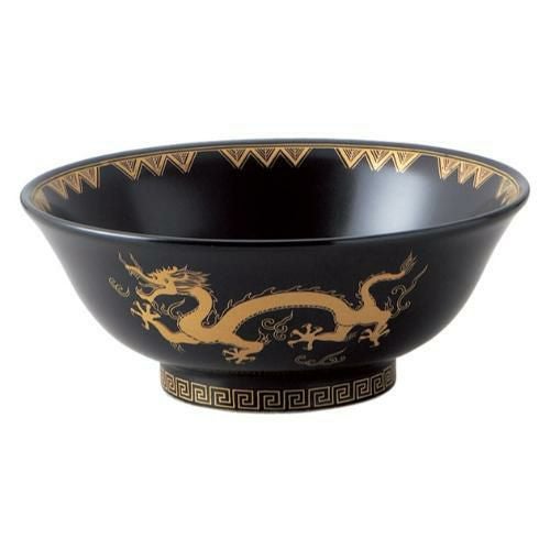066-E027 黒釉金龍 6.8高台丼 φ21.2×8.3(cm)