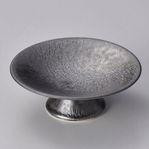 鉄結晶丸高台刺身 φ16.5×6cm 026-369