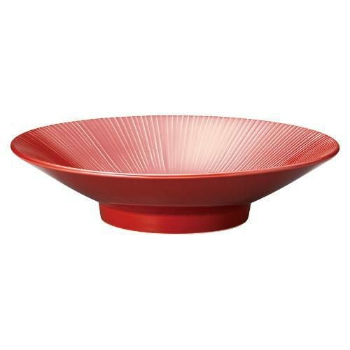 099-0182 千段 朱 千段 9.0めん鉢 φ27×6.2(cm)