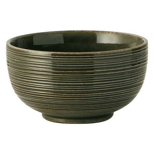 102-0007 千段 織部 4.1多用丼 φ12.8×7(cm)