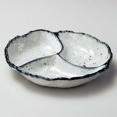 かいらぎ三ツ仕切皿(大) 26×24.5×4.5cm 250-119