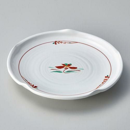 赤絵花紋梅型天皿 20.5cm 119-079
