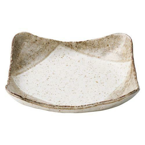 志野粉引渕上り正角盛皿 23.5×23.5×5.5cm 431-099
