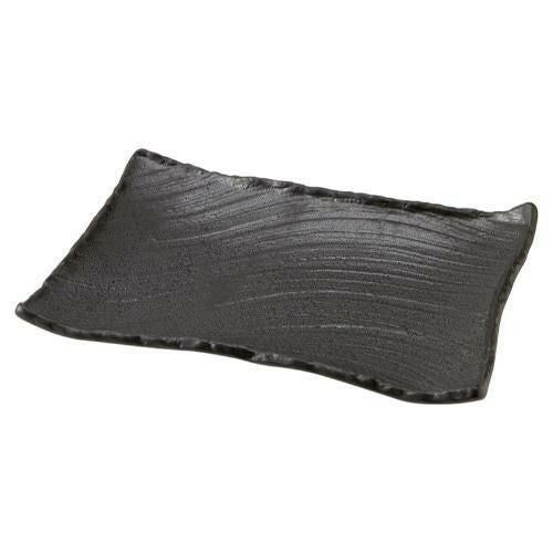 183-0039 黒御影 枯山水 角皿31cm 31×21×4(cm)