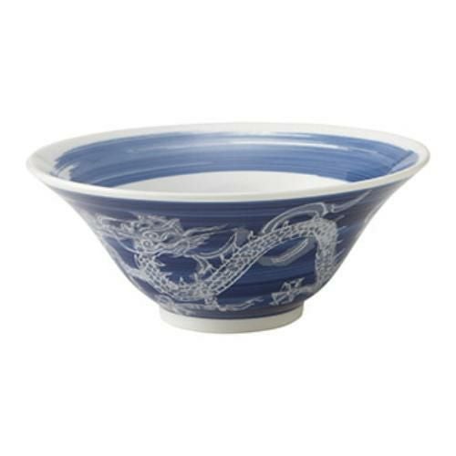 204-0074AO 呉須巻きホワイトドラゴン  桂林丼 φ22.3×9(cm)