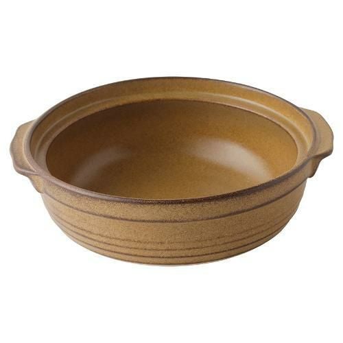 225-0200 土鍋 6号 薄茶 21.5×19×7(cm)