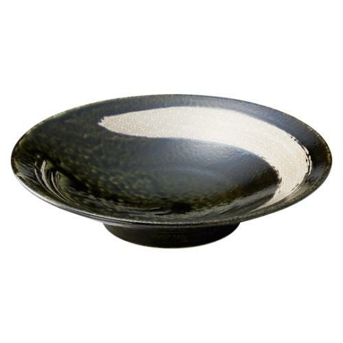 236-0183 さやどもえ 黒織部 9.0めん鉢 φ27×6.2(cm)