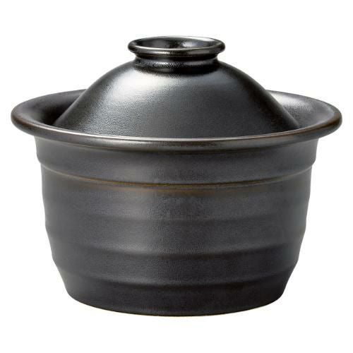 344-0205 耐熱黒 二合炊きごはん鍋 φ20×15.4(cm)