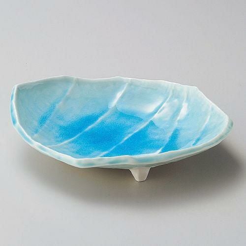 マリンブルー三ツ足前菜皿 23×19.5×5.5cm 199-149