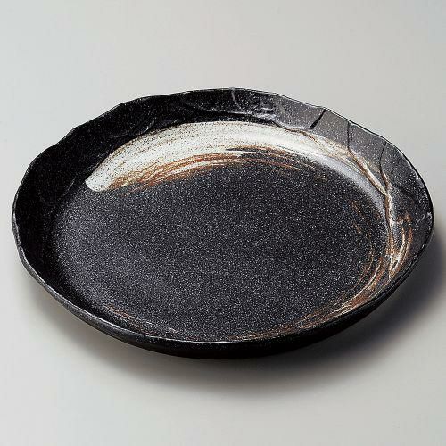 栗色刷毛目塗り壁パスタ皿 φ26.5×3cm 197-059