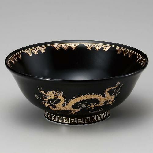 黒釉金龍6.8高台丼 φ21.2×8.3cm 608-079