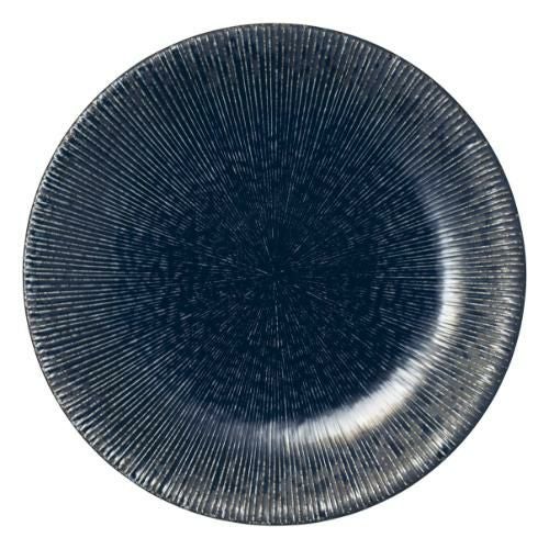 508-0001 雨流 花紺 千段尺皿 φ30.5×4.3(cm)