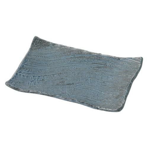 024-0040 わび 紺ねず 枯山水 角皿26cm 26×17.5×3.5(cm)