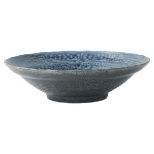 024-0098 わび 紺ねず 尺盛り鉢 φ31×8.2(cm)