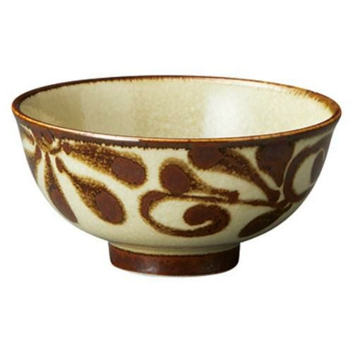 027-E039 琉球サビ唐草 中平碗 外絵 φ11.8×5.5(cm)/業務用/新品/小物