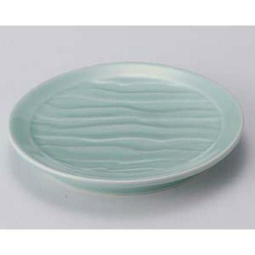 深海青磁波彫6.3皿 φ19×2.3cm 120-199