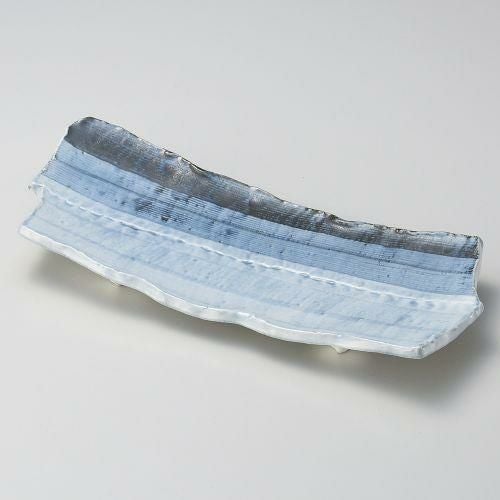 呉須線段尺二皿 38×16×4.7cm 159-079