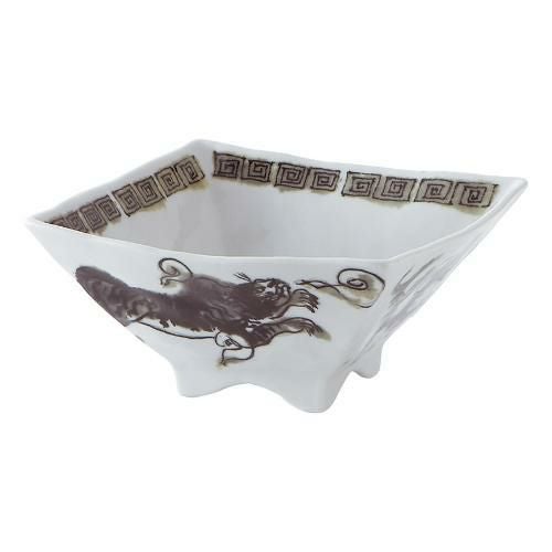 148-0017 龍虎 黒 7.0四角丼 21×20.5×10(cm)