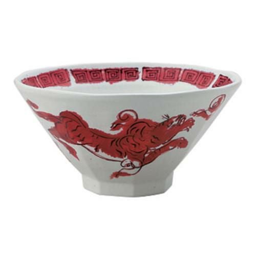 163-A503 龍虎赤 八角7.0丼 φ22×11.4(cm)