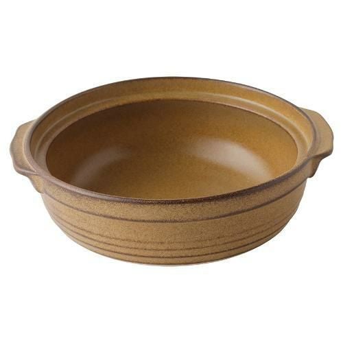 225-0175 土鍋 7号 薄茶 24×21×7(cm)