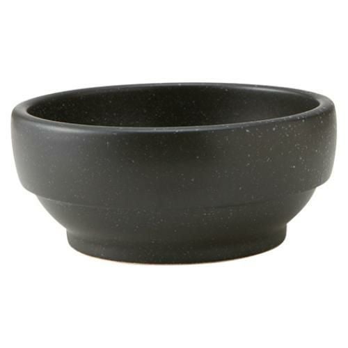 326-0136 スタッキングビビンバ 黒 石目調 18cm φ18.3×8 底径12.5(cm)