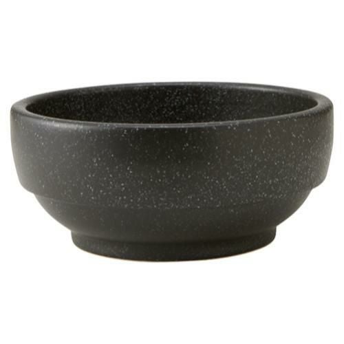 326-0137 スタッキングビビンバ 黒 石目調 19cm φ19×8.5 底径12.6(cm)
