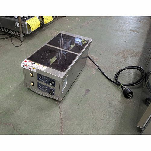 業界最長1年保証】【中古】電磁調理器 2連 ニチワ電機 MIR-2.5WTSP 幅 