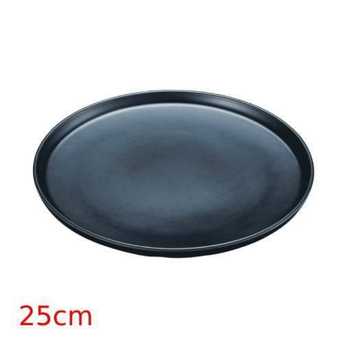 JE メラミンラウンドフラットプレート 25cm D471 ブラック