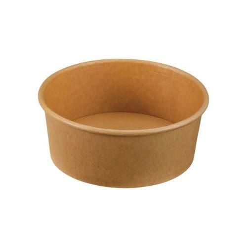 どんぶり容器 パックスタイル 未晒 クラフト カップ 浅型 750mL 本体【weeco】(300個入)