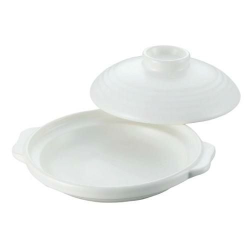 燕舞 耐熱素焼深型土鍋 白塗 19cm