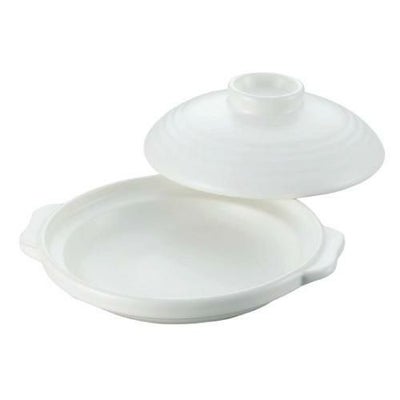 燕舞 耐熱素焼深型土鍋 白塗 19cm