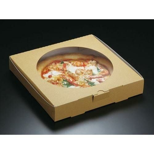 惣菜容器 パックスタイル 窓付ピザ箱 10インチ 未晒クラフト 【weeco】(100個入)