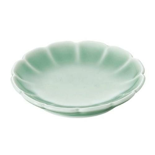 砧青磁仏跳壇 花割皿 小