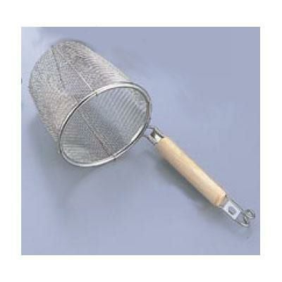 うどんテボ 白木柄(平底) 18-8 MI 直径140