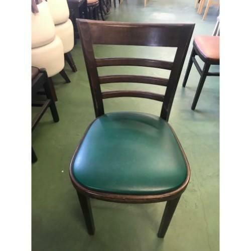 洋風イス BR座緑レザー 幅400×奥行500