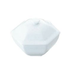 白磁 六角蓋物 中