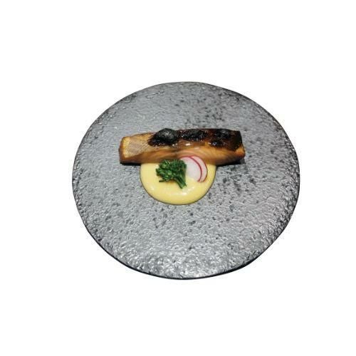 友楽窯油滴天目 6号丸平皿/M6543