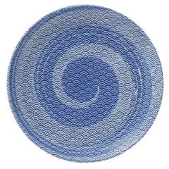 青海波 白渦 19cm丸皿【まとめ買い商品】