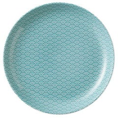 青海波 23cm丸皿 緑【まとめ買い商品】