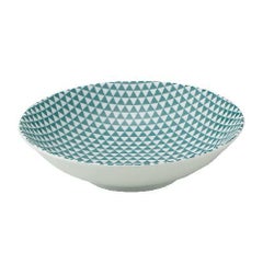 山格子 23cm浅ボウル 緑【まとめ買い商品】